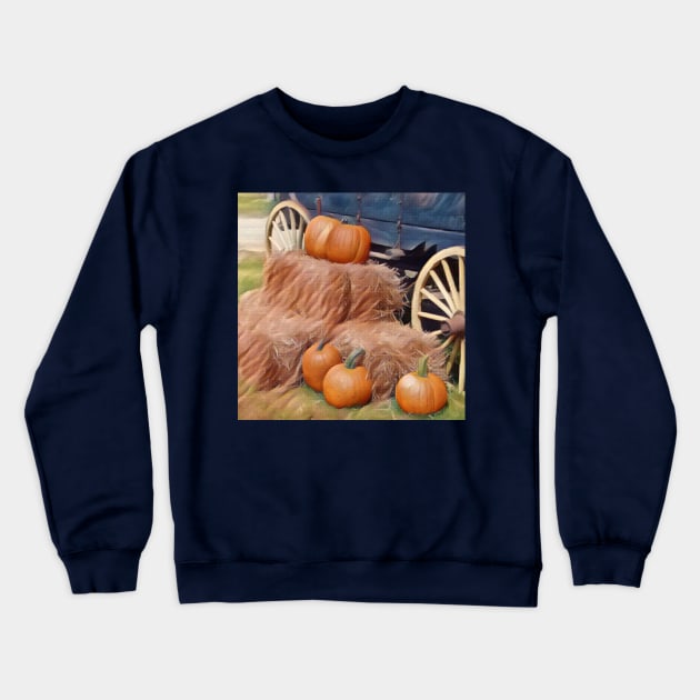 Hayride and Pumpkins Crewneck Sweatshirt by AJDesignsstuff